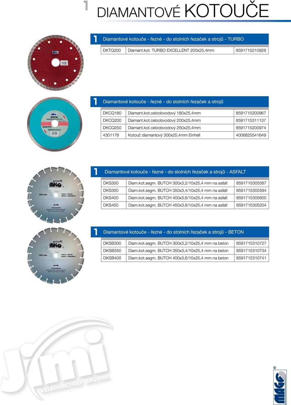 kot.segm. BUTCH 300x3,2/10x25,4 mm na asfalt 5171530557 DKS350 Diam.kot.segm. BUTCH 350x3,4/10x25,4 mm na asfalt 5171530554 DKS400 Diam.kot.segm. BUTCH 400x3,6/10x25,4 mm na asfalt 51715305600 DKS450 Diam.