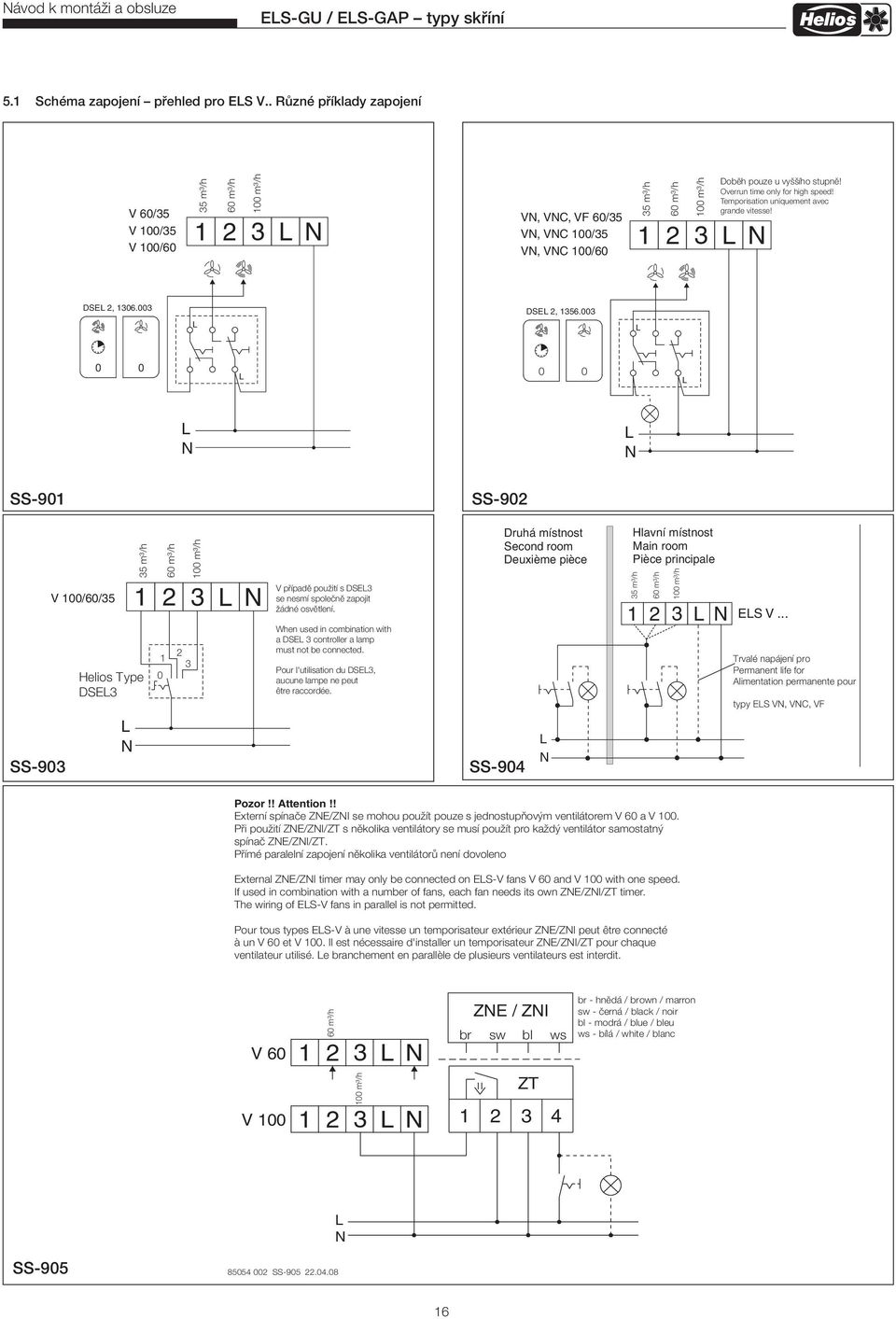 Temporisation uniquement avec grande vitesse! DSE 2, 1306.003 DSE 2, 1356.