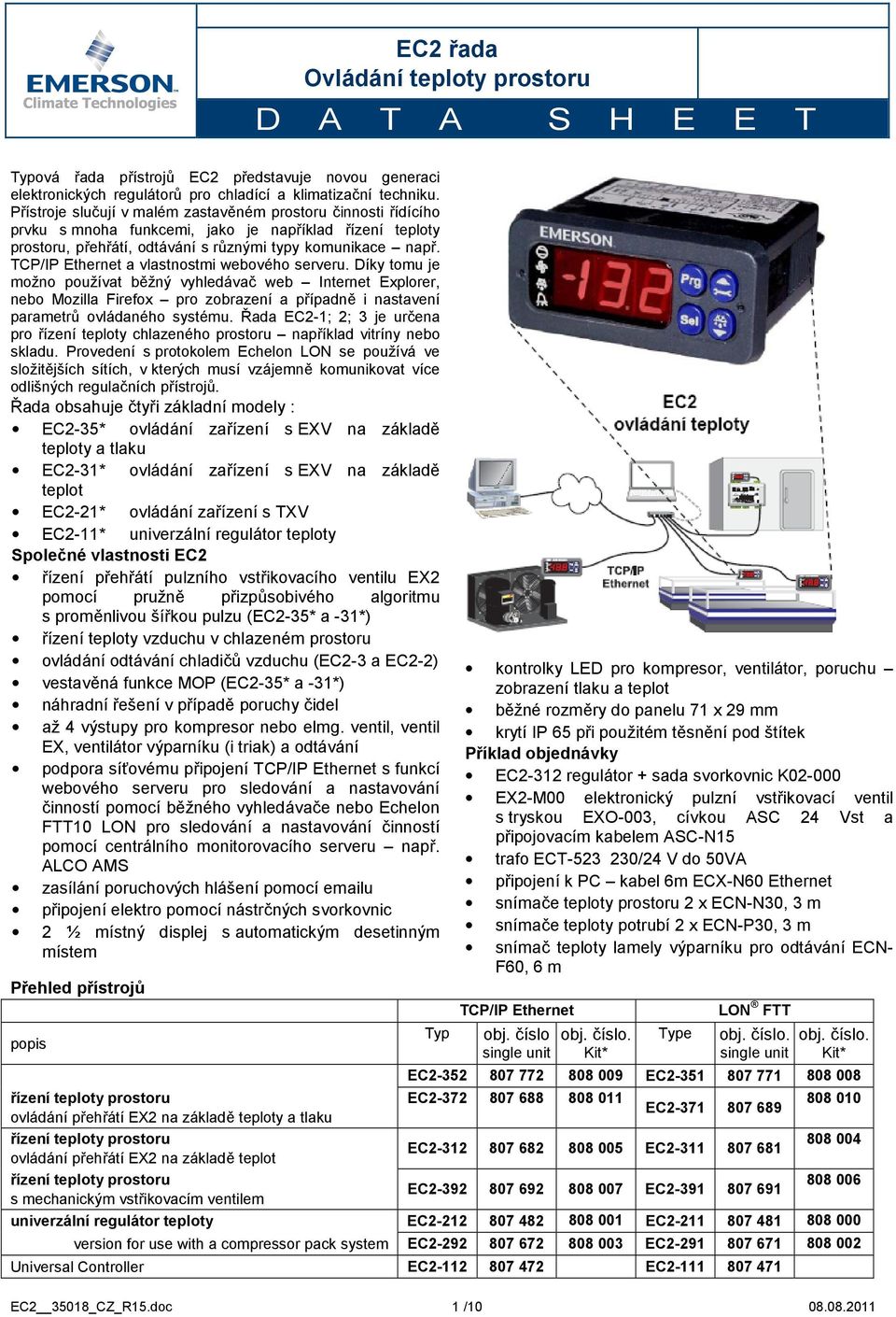 TCP/IP Ethernet a vlastnostmi webového serveru.