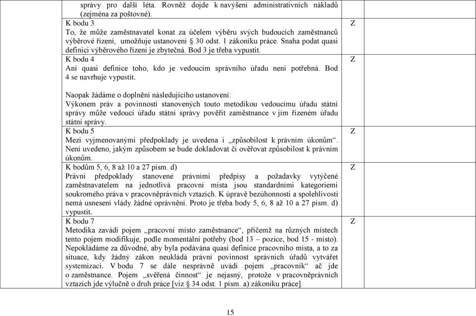 Snaha podat quasi definici výběrového řízení je zbytečná. Bod 3 je třeba vypustit. K bodu 4 Ani quasi definice toho, kdo je vedoucím správního úřadu není potřebná. Bod 4 se navrhuje vypustit.