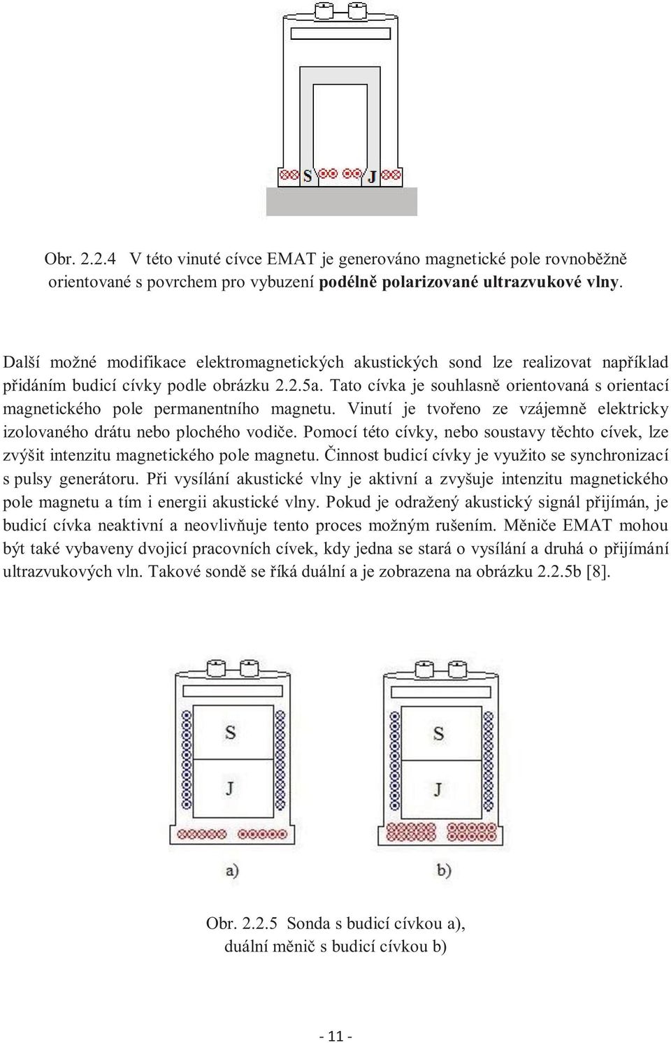 Tato cívka je souhlasně orientovaná s orientací magnetického pole permanentního magnetu. Vinutí je tvořeno ze vzájemně elektricky izolovaného drátu nebo plochého vodiče.