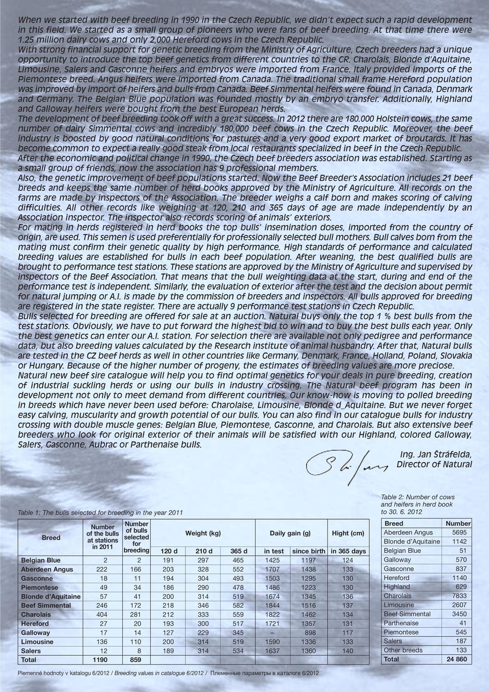 With strong financial support for genetic breeding from the Ministry of Agriculture, Czech breeders had a unique opportunity to introduce the top beef genetics from different countries to the CR.