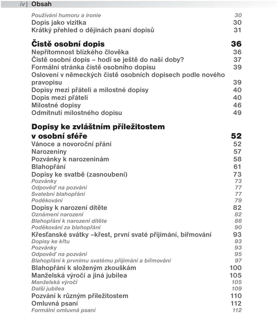 dopisy 46 Odmítnutí milostného dopisu 49 Dopisy ke zvláštním příležitostem v osobní sféře 52 Vánoce a novoroční přání 52 Narozeniny 57 Pozvánky k narozeninám 58 Blahopřání 61 Dopisy ke svatbě