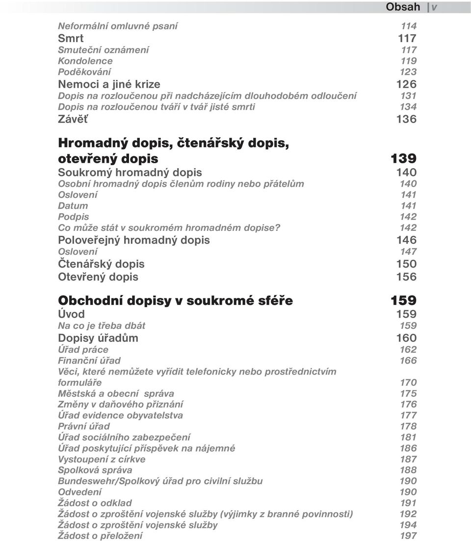 Datum 141 Podpis 142 Co může stát v soukromém hromadném dopise?