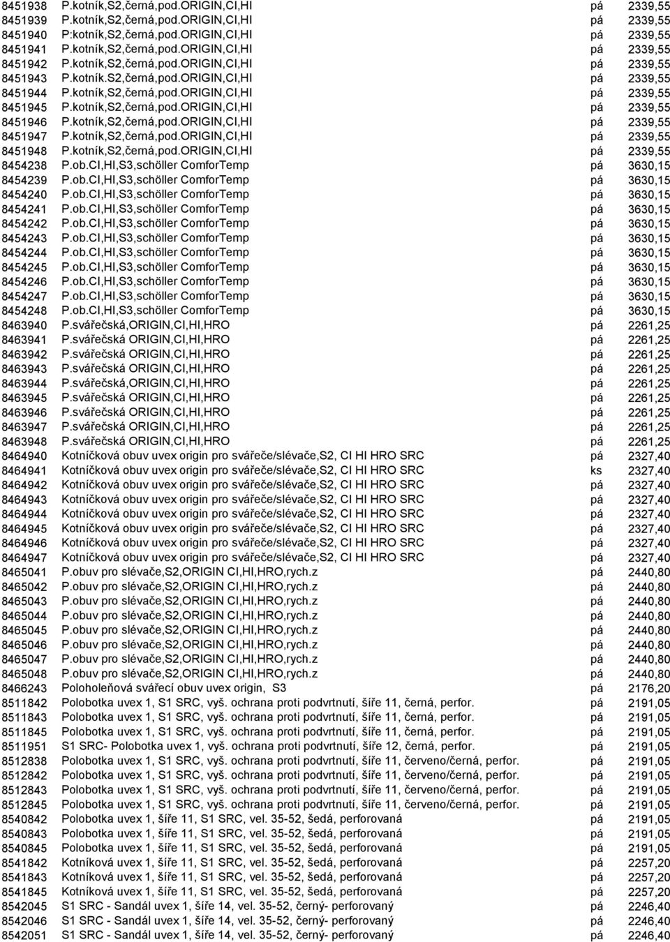 kotník,S2,černá,pod.ORIGIN,CI,HI pá 2339,55 8451947 P.kotník,S2,černá,pod.ORIGIN,CI,HI pá 2339,55 8451948 P.kotník,S2,černá,pod.ORIGIN,CI,HI pá 2339,55 8454238 P.ob.