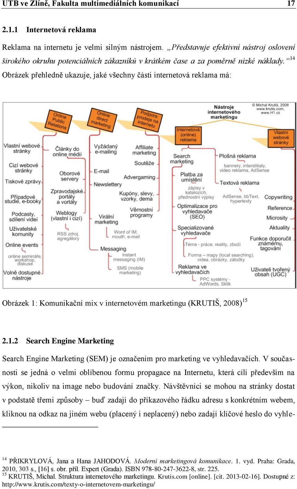 14 Obrázek přehledně ukazuje, jaké všechny části internetová reklama má: Obrázek 1: Komunikační mix v internetovém marketingu (KRUTIŠ, 2008) 15 2.1.2 Search Engine Marketing Search Engine Marketing (SEM) je označením pro marketing ve vyhledavačích.