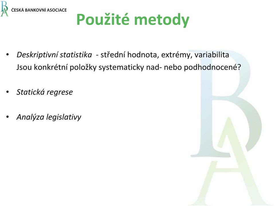 konkrétní položky systematicky nad- nebo