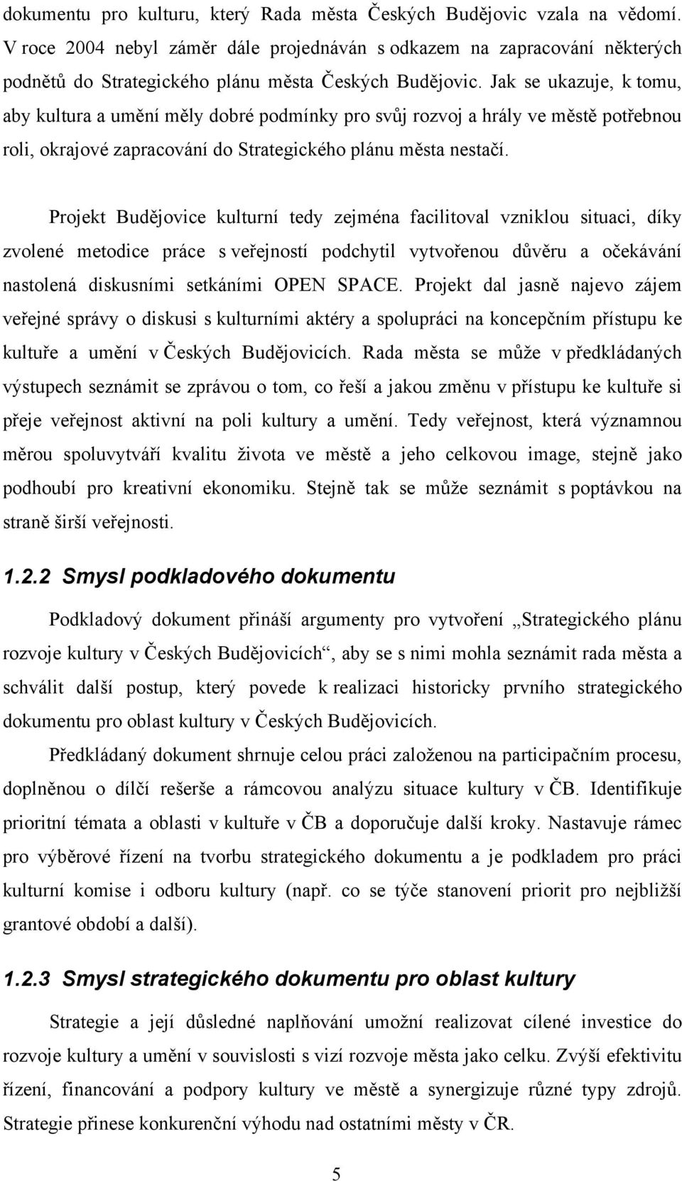 Jak se ukazuje, k tomu, aby kultura a umění měly dobré podmínky pro svůj rozvoj a hrály ve městě potřebnou roli, okrajové zapracování do Strategického plánu města nestačí.