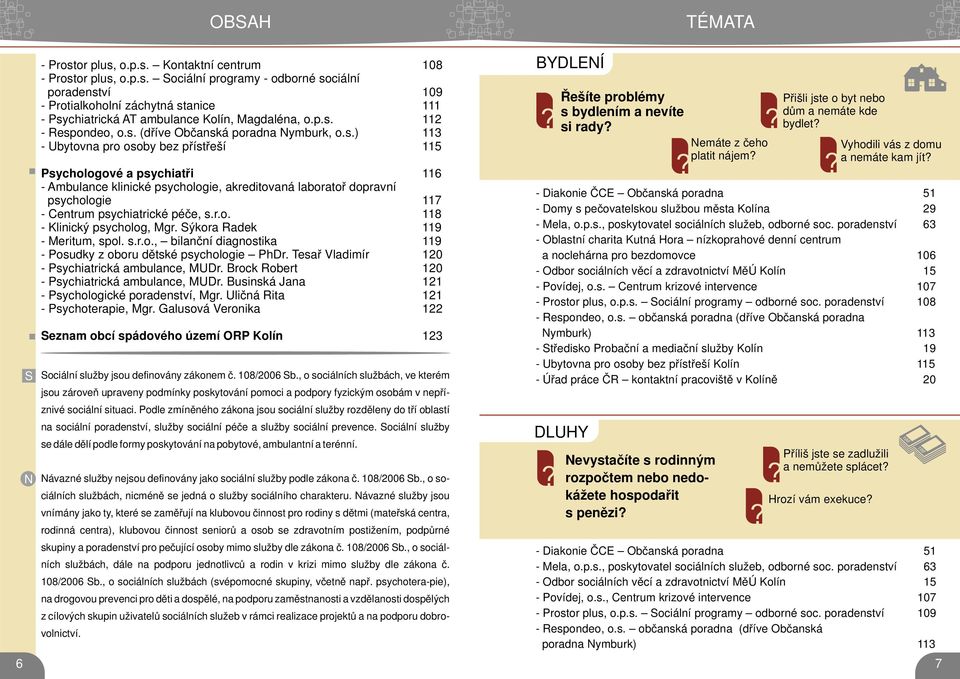 r.o. 118 - Klinický psycholog, Mgr. ýkora Radek 119 - Meritum, spol. s.r.o., bilanční diagnostika 119 - Posudky z oboru dětské psychologie PhDr. Tesař Vladimír 120 - Psychiatrická ambulance, MUDr.