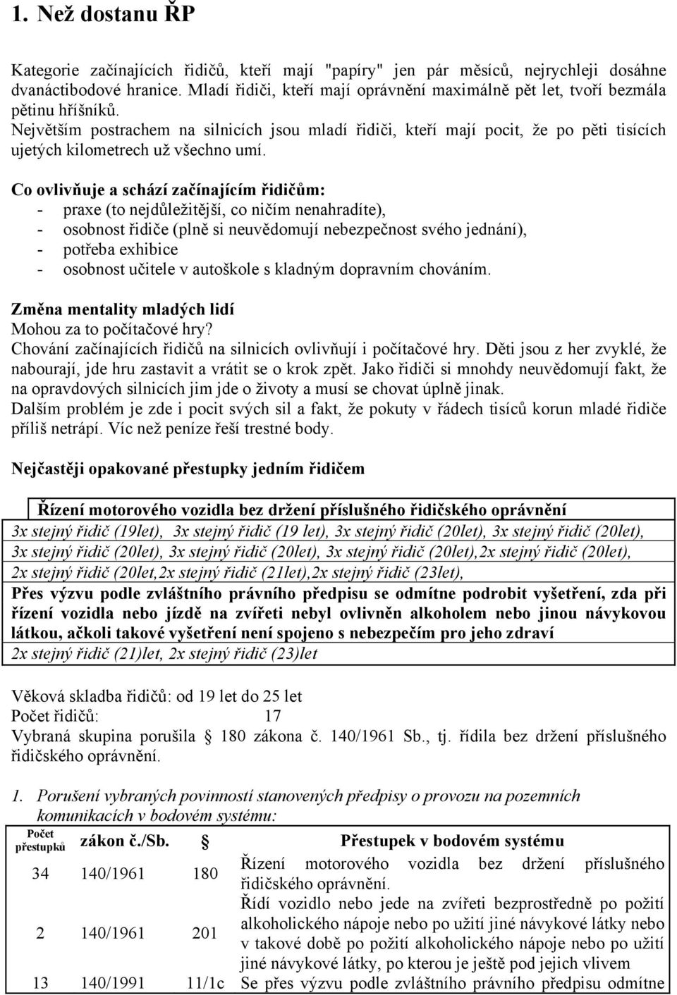 Největším postrachem na silnicích jsou mladí řidiči, kteří mají pocit, že po pěti tisících ujetých kilometrech už všechno umí.