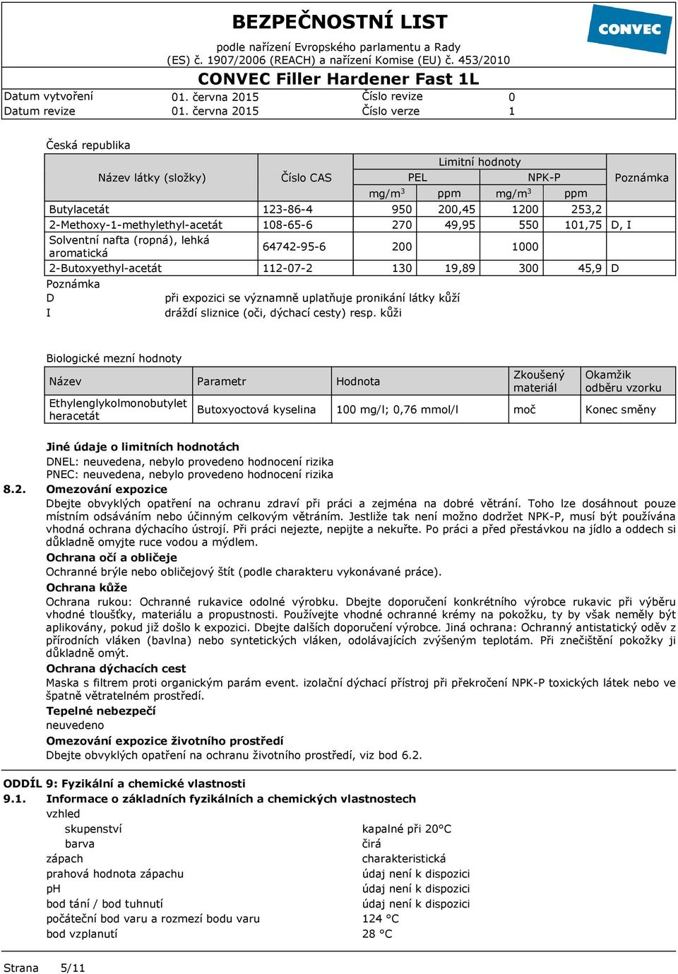 CAS 23-86-4 8-65-6 64742-95-6 2-7-2 mg/m 3 95 27 2 3 PEL Limitní hodnoty ppm 2,45 49,95 9,89 při expozici se významně uplatňuje pronikání látky kůží dráždí sliznice (oči, dýchací cesty) resp.