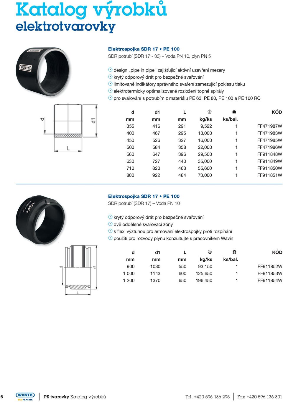 a PE.100.RC d d1 L kg/ks ks/bal. 355 416 291 9,522 1 FF471987W. 400 467 295 18,000 1 FF471983W. 450 526 327 16,000 1 FF471985W. 500 584 358 22,000 1 FF471986W. 560 647 396 29,500 1 FF911848W.