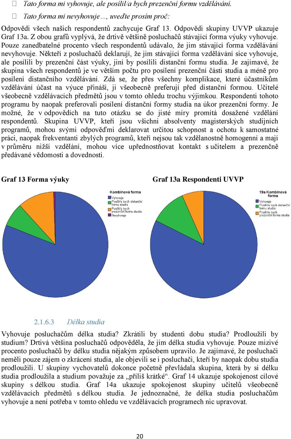 Pouze zanedbatelné procento všech respondentů udávalo, že jim stávající forma vzdělávání nevyhovuje.