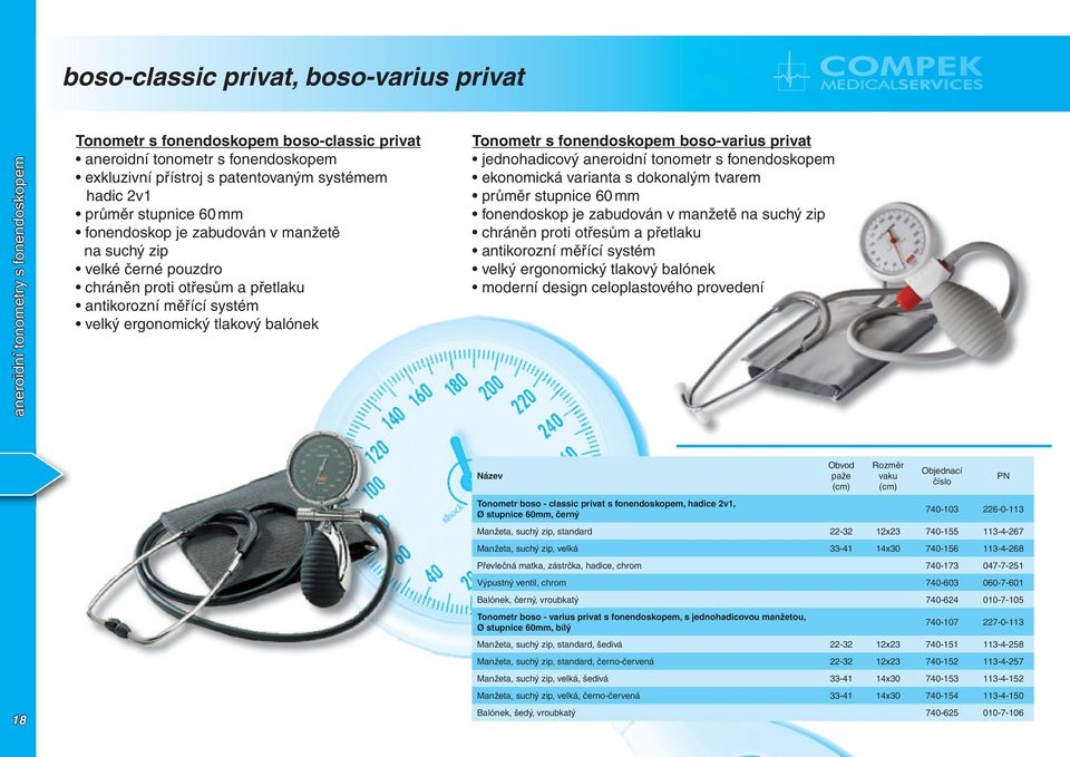 aneroidní tonometr s fonendoskopem ekonomická varianta s dokonalým tvarem průměr stupnice 60 mm fonendoskop je zabudován v manžetě na suchý zip velký ergonomický tlakový balónek moderní design