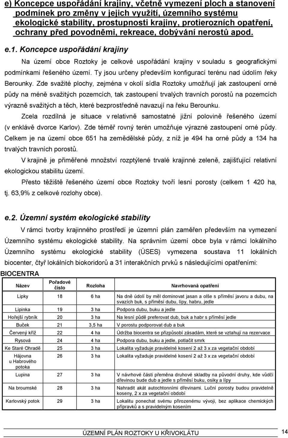 Ty jsou určeny především konfigurací terénu nad údolím řeky Berounky.