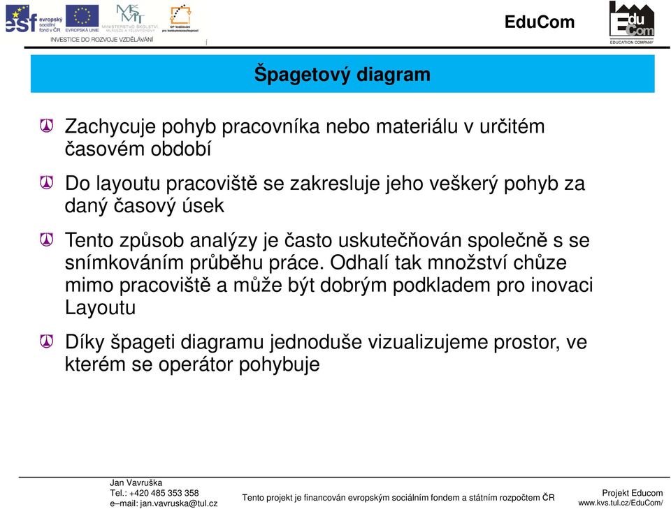 uskutečňován společně s se snímkováním průběhu práce.