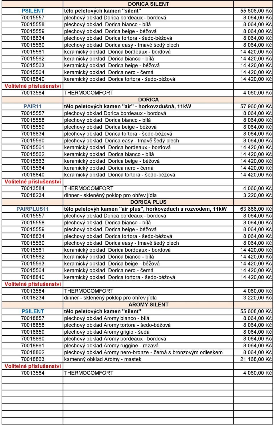 keramický obklad Dorica bordeaux - bordová 14 420,00 Kč 70015562 keramický obklad Dorica bianco - bílá 14 420,00 Kč 70015563 keramický obklad Dorica beige - béžová 14 420,00 Kč 70015564 keramický