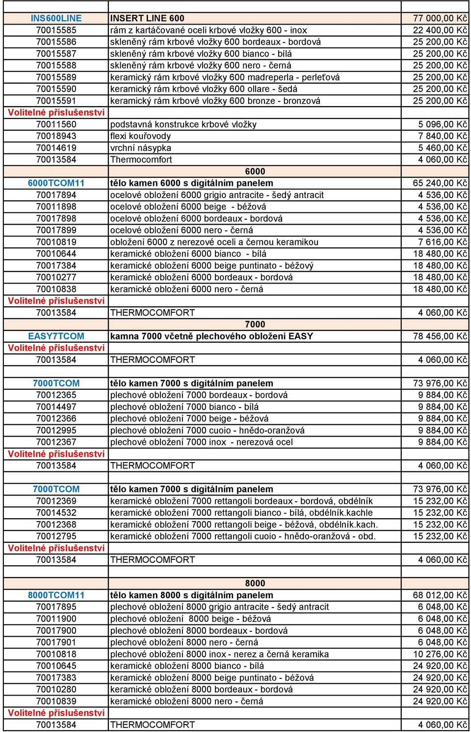 Kč 70015590 keramický rám krbové vložky 600 ollare - šedá 25 200,00 Kč 70015591 keramický rám krbové vložky 600 bronze - bronzová 25 200,00 Kč 70011560 podstavná konstrukce krbové vložky 5 096,00 Kč