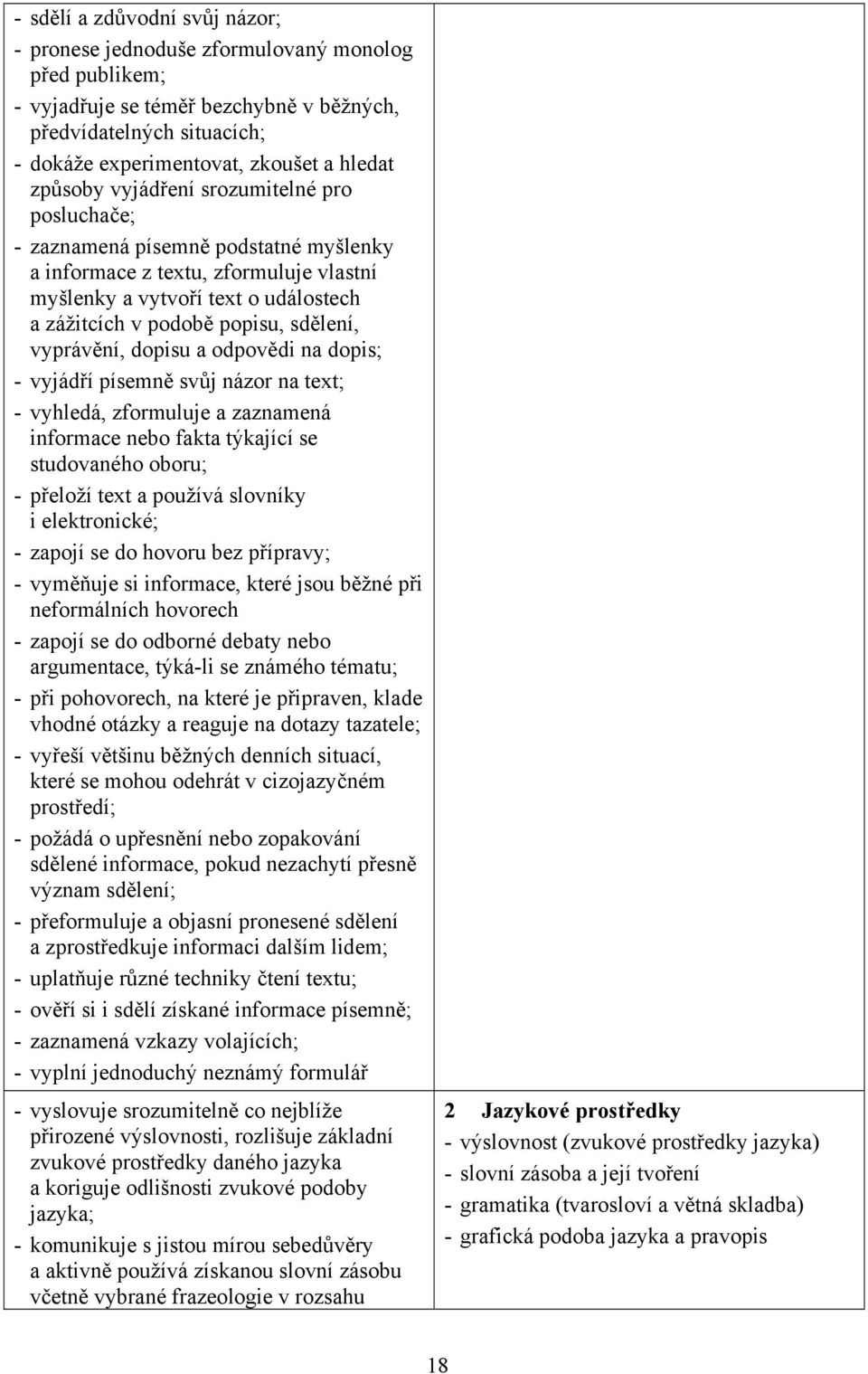 sdělení, vyprávění, dopisu a odpovědi na dopis; - vyjádří písemně svůj názor na text; - vyhledá, zformuluje a zaznamená informace nebo fakta týkající se studovaného oboru; - přeloží text a používá