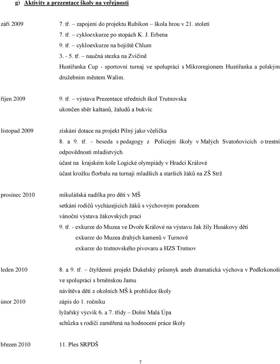 a 9. tř. - beseda s pedagogy z Policejní školy v Malých Svatoňovicích o trestní odpovědnosti mladistvých.