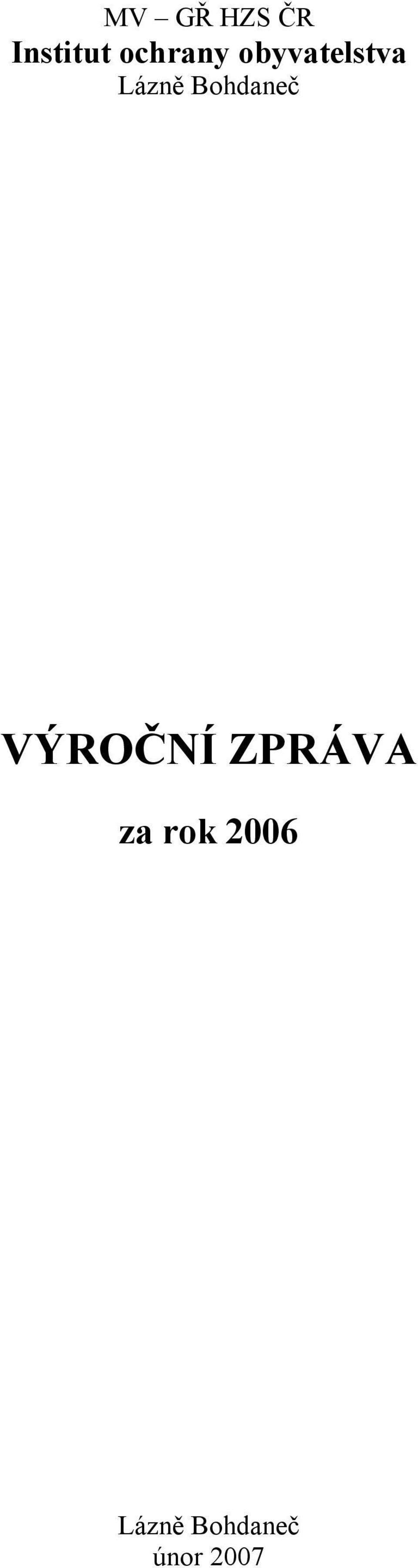 Bohdaneč VÝROČNÍ ZPRÁVA za