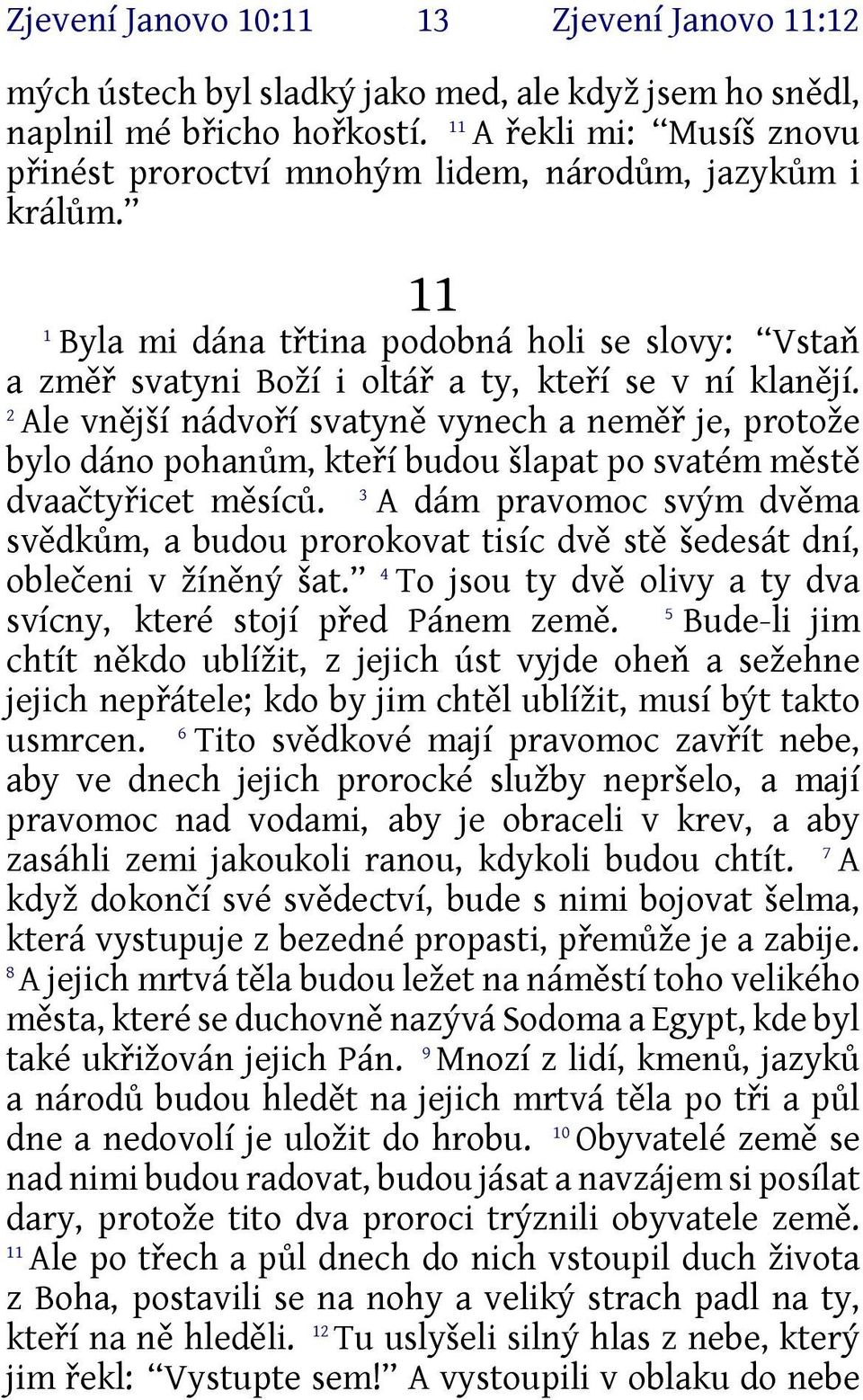 2 Ale vnější nádvoří svatyně vynech a neměř je, protože bylo dáno pohanům, kteří budou šlapat po svatém městě dvaačtyřicet měsíců.