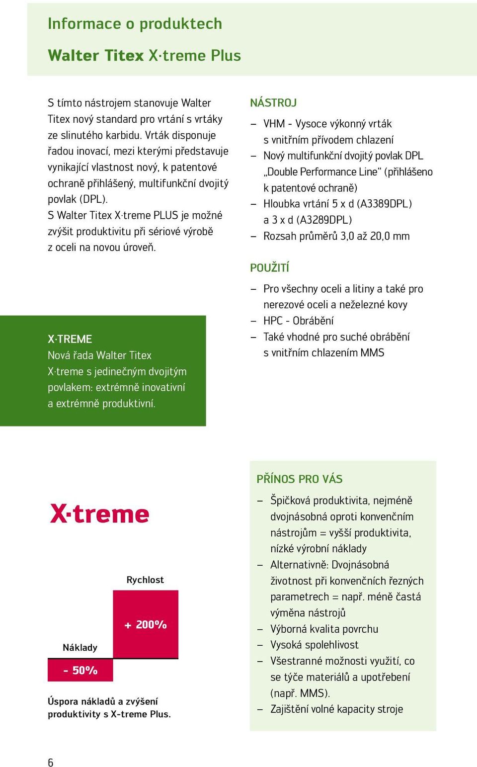 S Wlter Titex X treme PLUS je možné zvýšit produktivitu při sériové výrobě z oceli n novou úroveň.