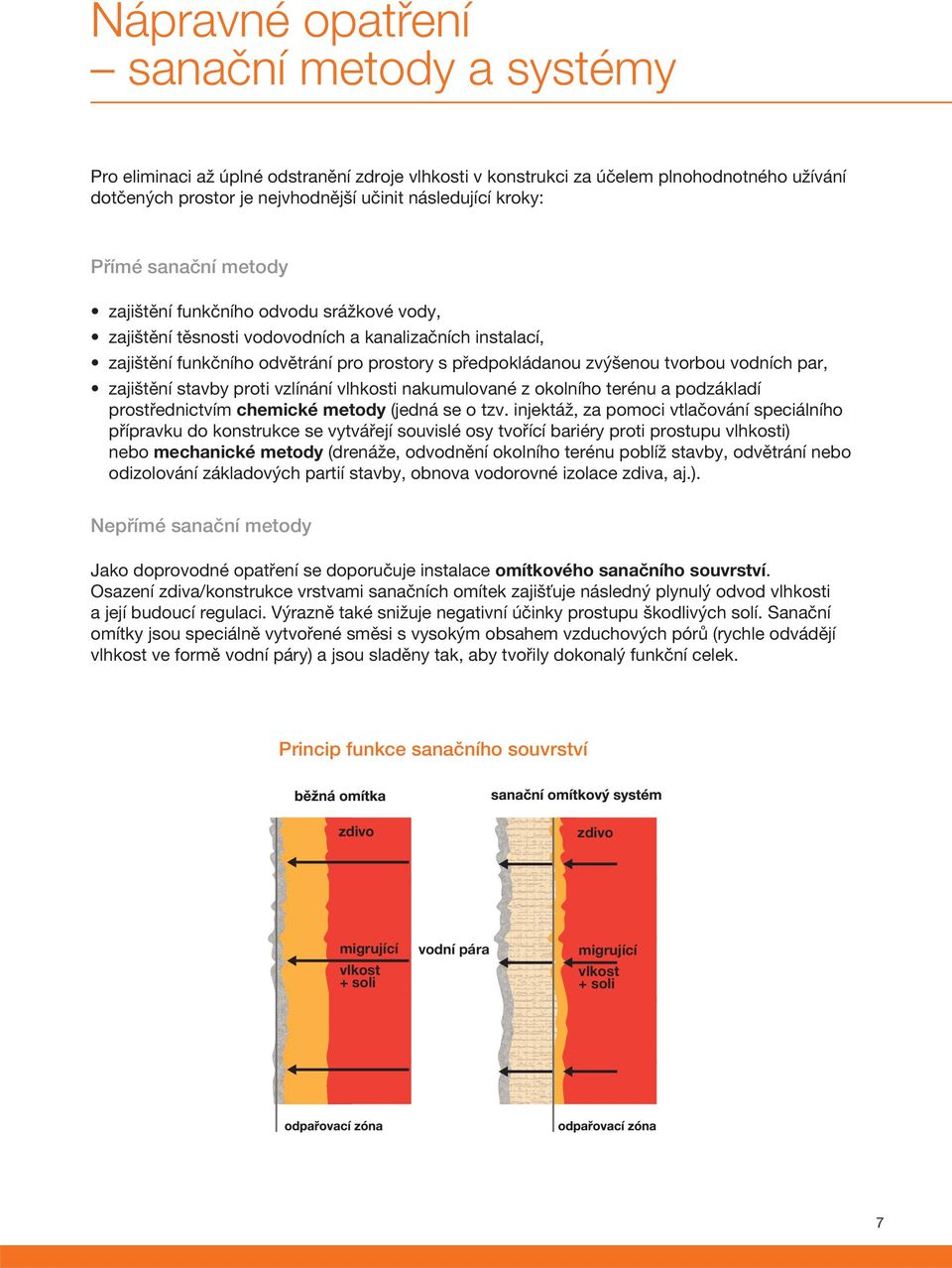 vodních par, zajištění stavby proti vzlínání vlhkosti nakumulované z okolního terénu a podzákladí prostřednictvím chemické metody (jedná se o tzv.