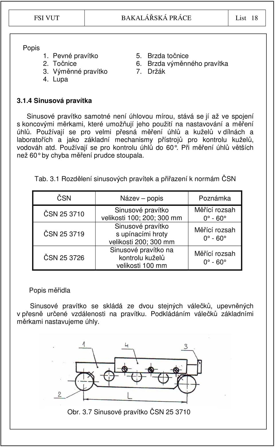 Používají se pro velmi přesná měření úhlů a kuželů v dílnách a laboratořích a jako základní mechanismy přístrojů pro kontrolu kuželů, vodováh atd. Používají se pro kontrolu úhlů do 60.