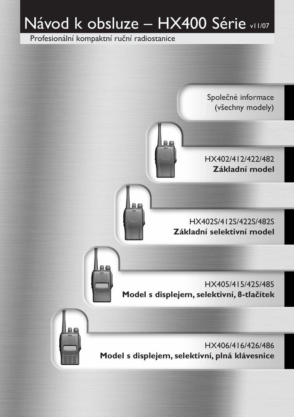 HX402S/412S/422S/482S Základní selektivní model HX405/415/425/485 Model s