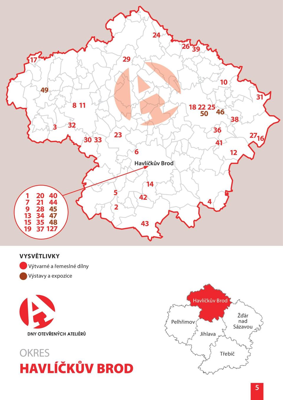 2 42 43 14 4 Vysvětlivky Výtvarné a řemeslné dílny Výstavy a expozice