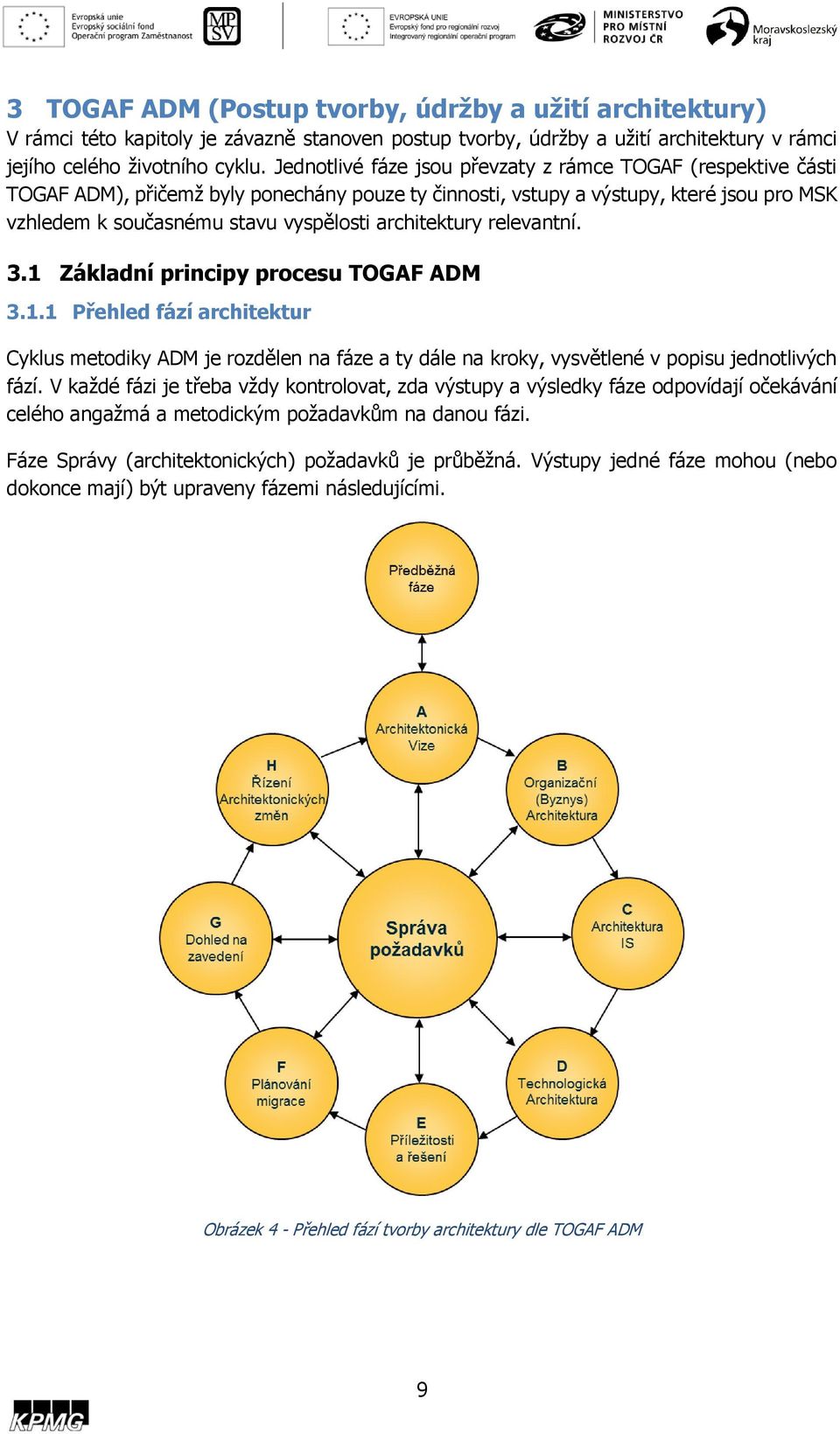 architektury relevantní. 3.1 Základní principy procesu TOGAF ADM 3.1.1 Přehled fází architektur Cyklus metodiky ADM je rozdělen na fáze a ty dále na kroky, vysvětlené v popisu jednotlivých fází.