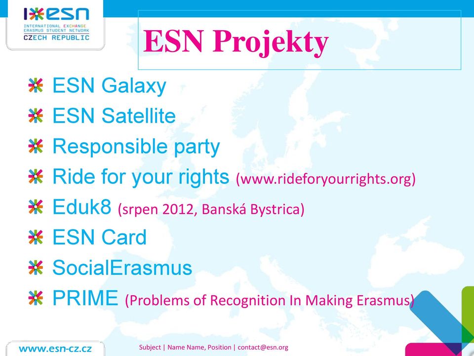 org) Eduk8 (srpen 2012, Banská Bystrica) ESN Card