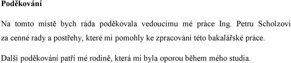 Petru Scholzovi za cenné rady a postřehy, které mi pomohly