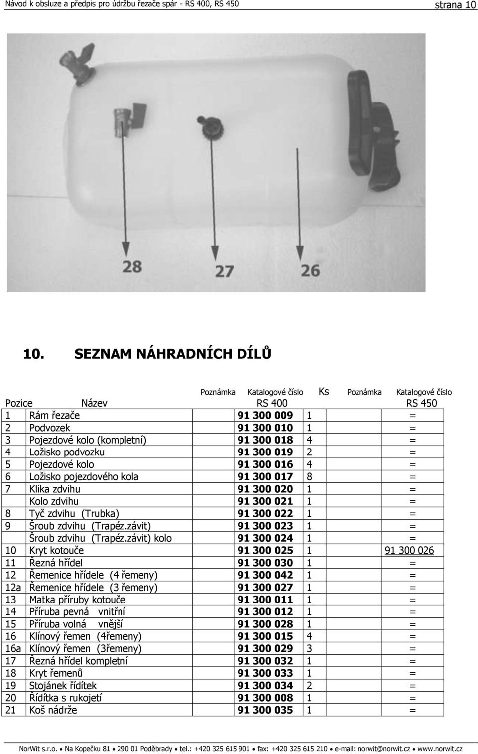 4 = 4 Ložisko podvozku 91 300 019 2 = 5 Pojezdové kolo 91 300 016 4 = 6 Ložisko pojezdového kola 91 300 017 8 = 7 Klika zdvihu 91 300 020 1 = Kolo zdvihu 91 300 021 1 = 8 Tyč zdvihu (Trubka) 91 300