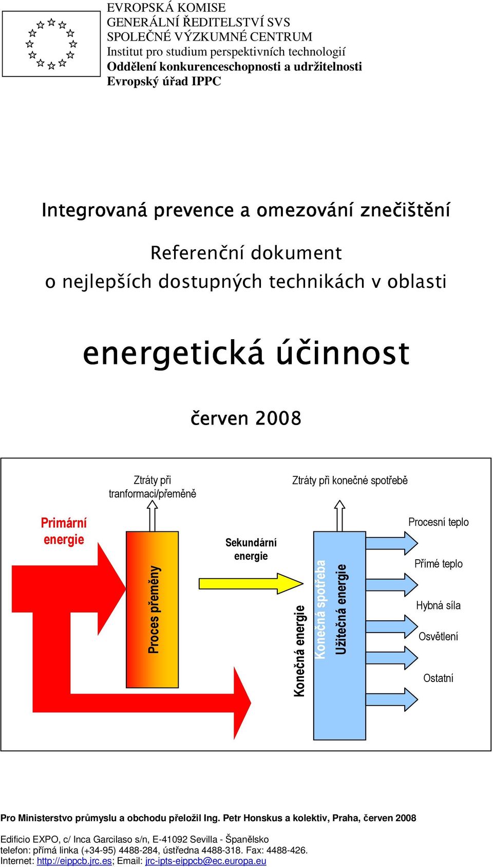 energie Proces přeměny Sekundární energie Konečná energie Konečná spotřeba Užitečná energie Procesní teplo Přímé teplo Hybná síla Osvětlení Ostatní Pro Ministerstvo průmyslu a obchodu přeložil Ing.