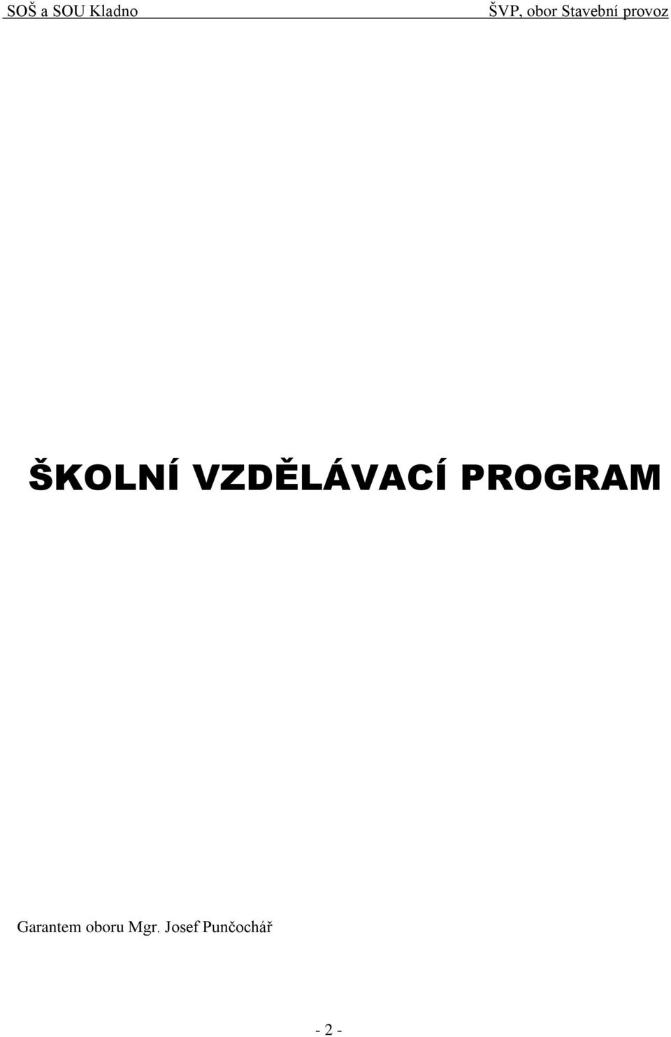 VZDĚLÁVACÍ PROGRAM