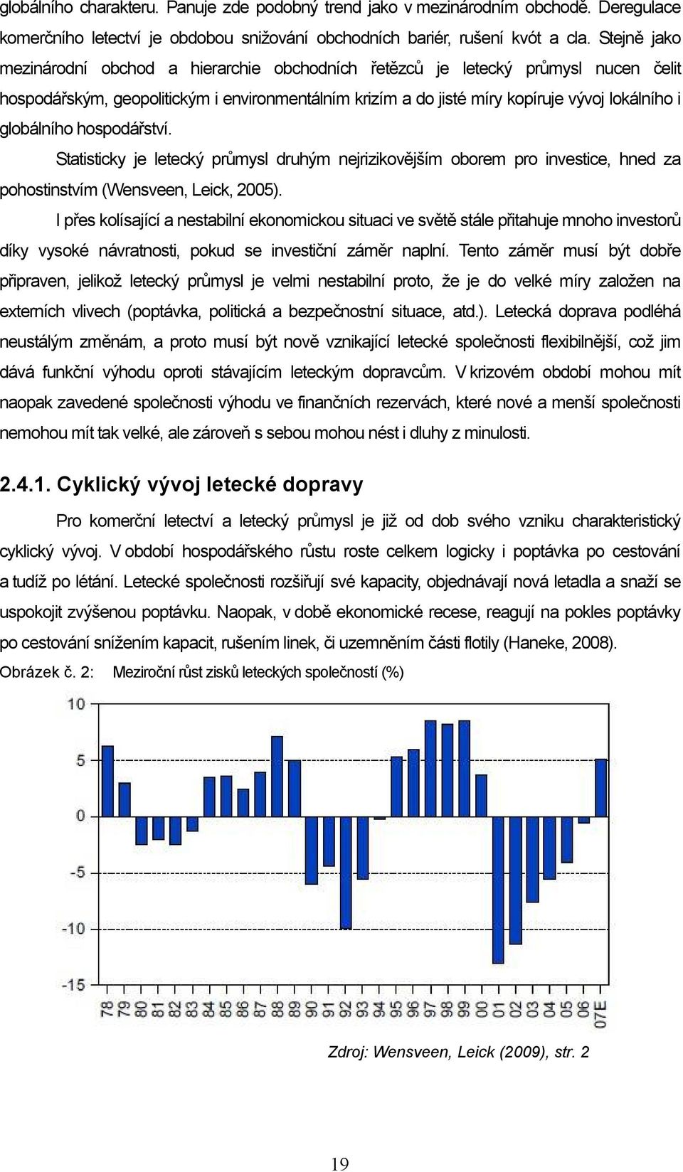 globálního hospodářství. Statisticky je letecký průmysl druhým nejrizikovějším oborem pro investice, hned za pohostinstvím (Wensveen, Leick, 2005).