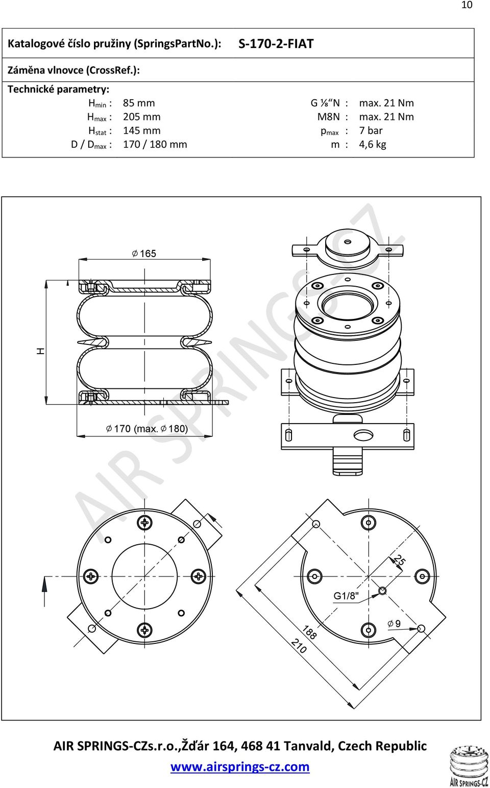 21 Nm max : 205 mm M8N : max.