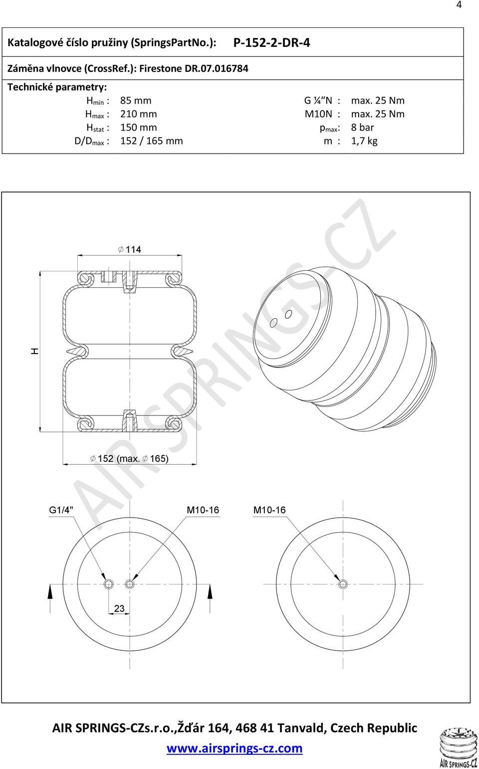 25 Nm max : 210 mm M10N : max.