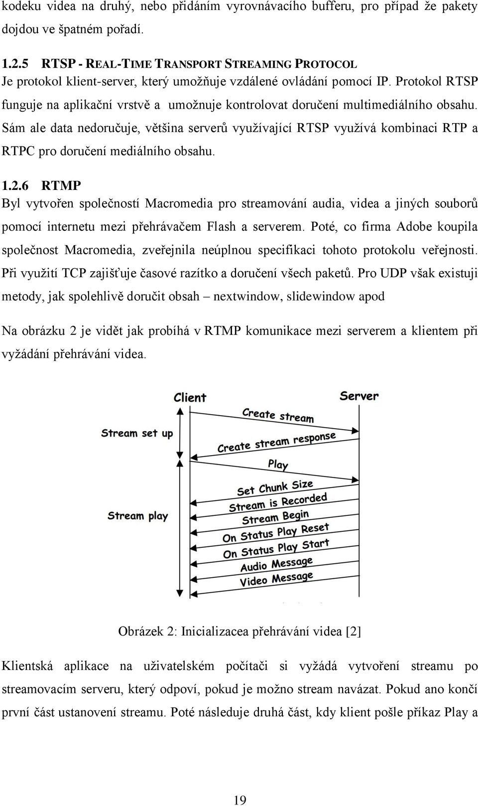 Protokol RTSP funguje na aplikační vrstvě a umožnuje kontrolovat doručení multimediálního obsahu.