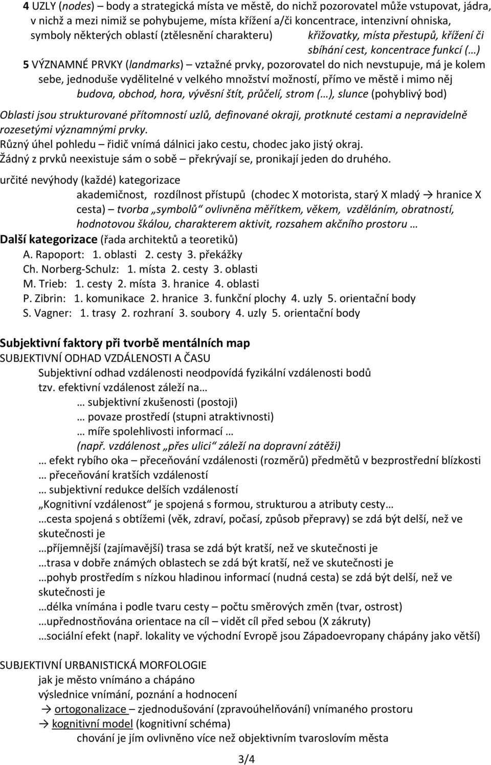 sebe, jednoduše vydělitelné v velkého množství možností, přímo ve městě i mimo něj budova, obchod, hora, vývěsní štít, průčelí, strom ( ), slunce (pohyblivý bod) Oblasti jsou strukturované