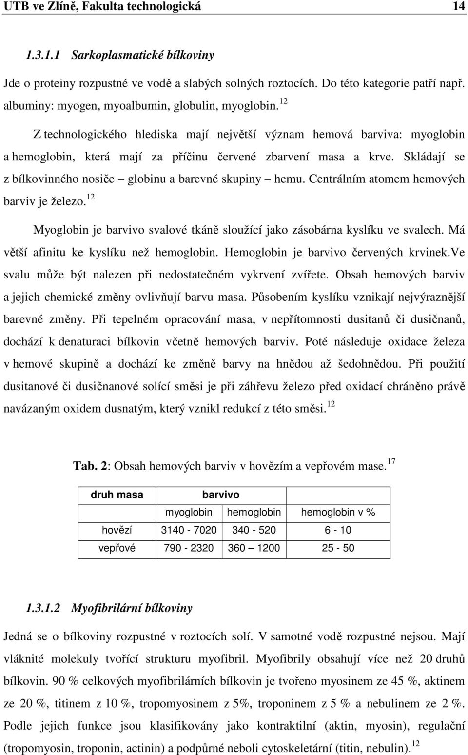 Skládají se z bílkovinného nosiče globinu a barevné skupiny hemu. Centrálním atomem hemových barviv je železo. 12 Myoglobin je barvivo svalové tkáně sloužící jako zásobárna kyslíku ve svalech.