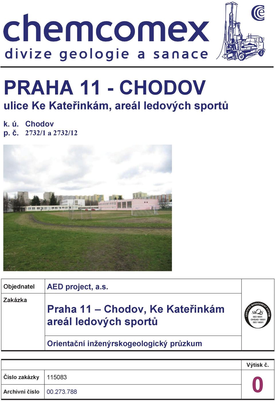 Praha 11 Chodov, Ke Kateřinkám areál ledových sportů Orientační