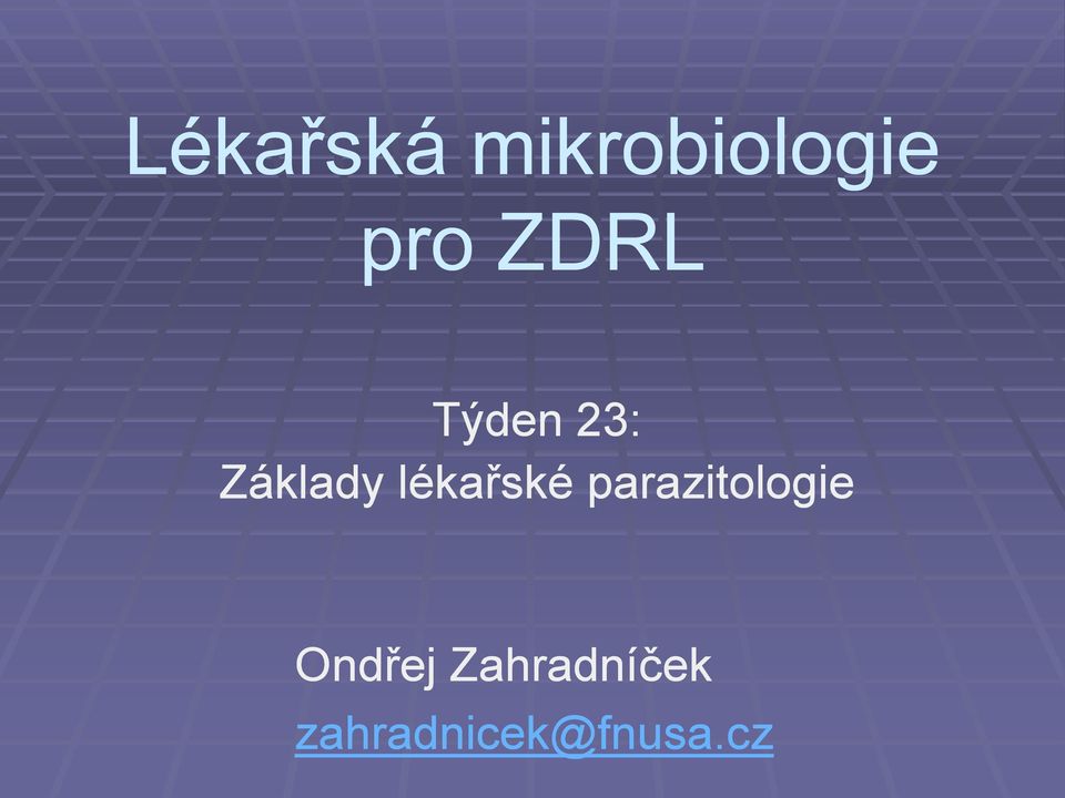 lékařské parazitologie