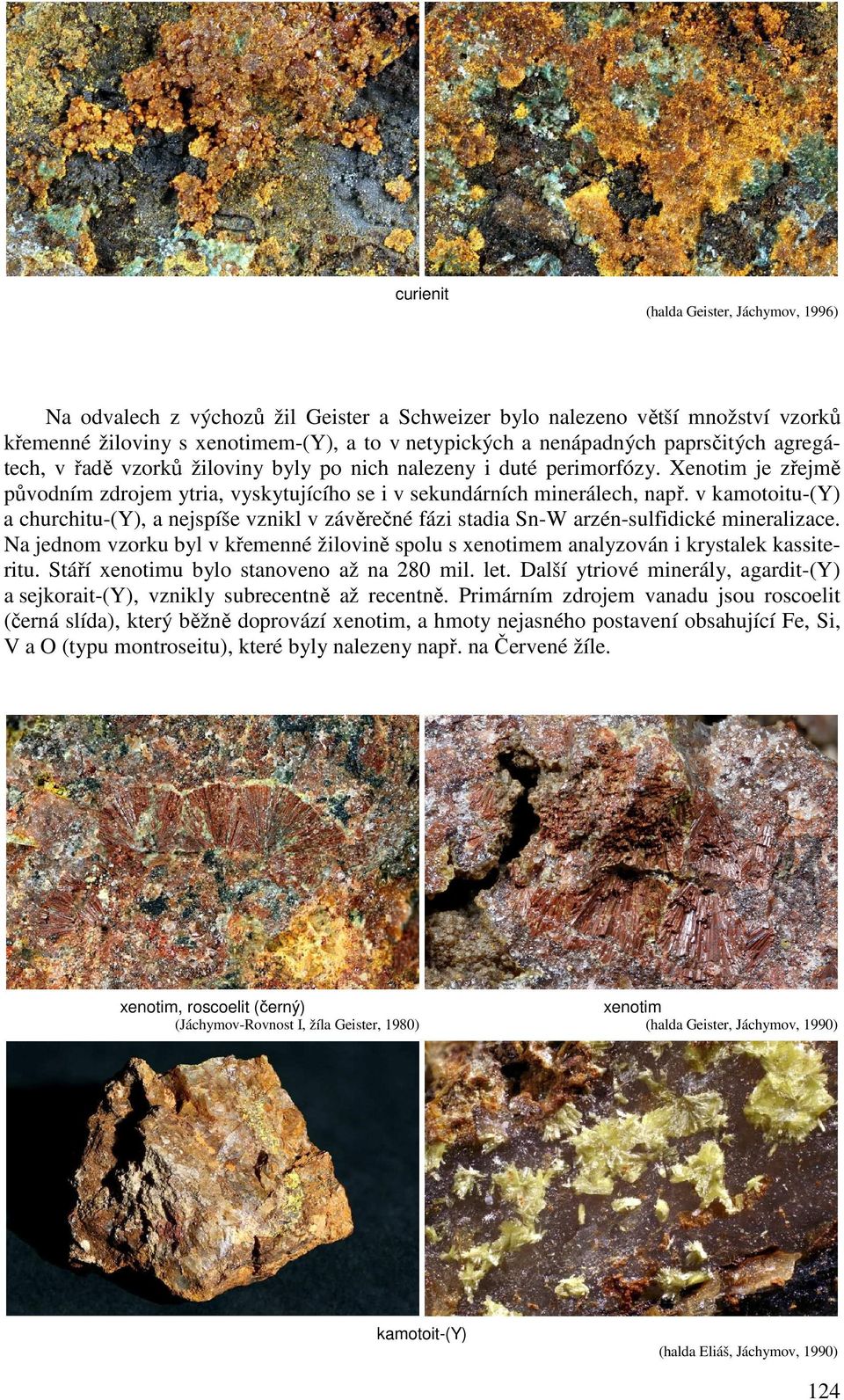 v kamotoitu-(y) a churchitu-(y), a nejspíše vznikl v závěrečné fázi stadia Sn-W arzén-sulfidické mineralizace.