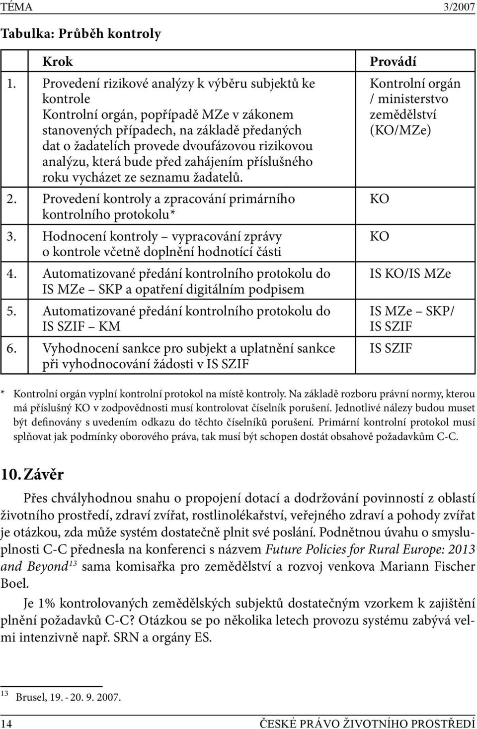 která bude před zahájením příslušného roku vycházet ze seznamu žadatelů. 2. Provedení kontroly a zpracování primárního kontrolního protokolu * 3.