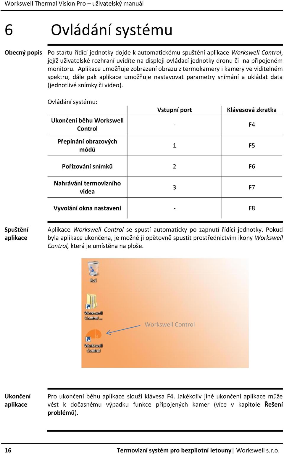 Aplikace umožňuje zobrazení obrazu z termokamery i kamery ve viditelném spektru, dále pak aplikace umožňuje nastavovat parametry snímání a ukládat data (jednotlivé snímky či video).