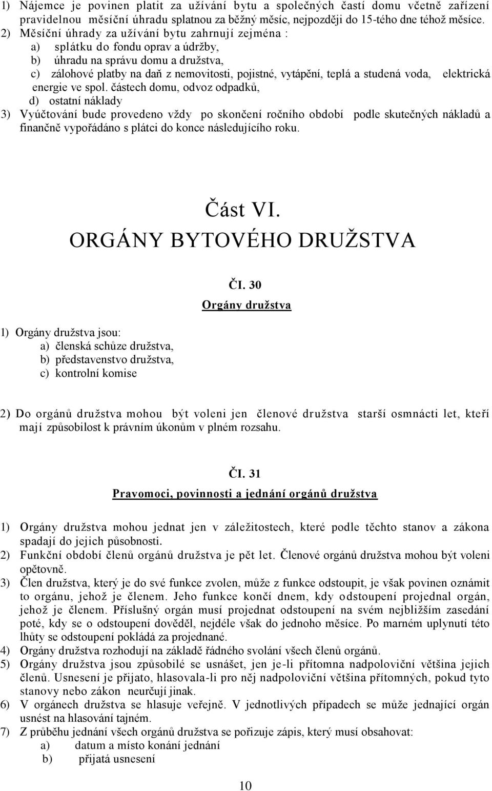 studená voda, elektrická energie ve spol.