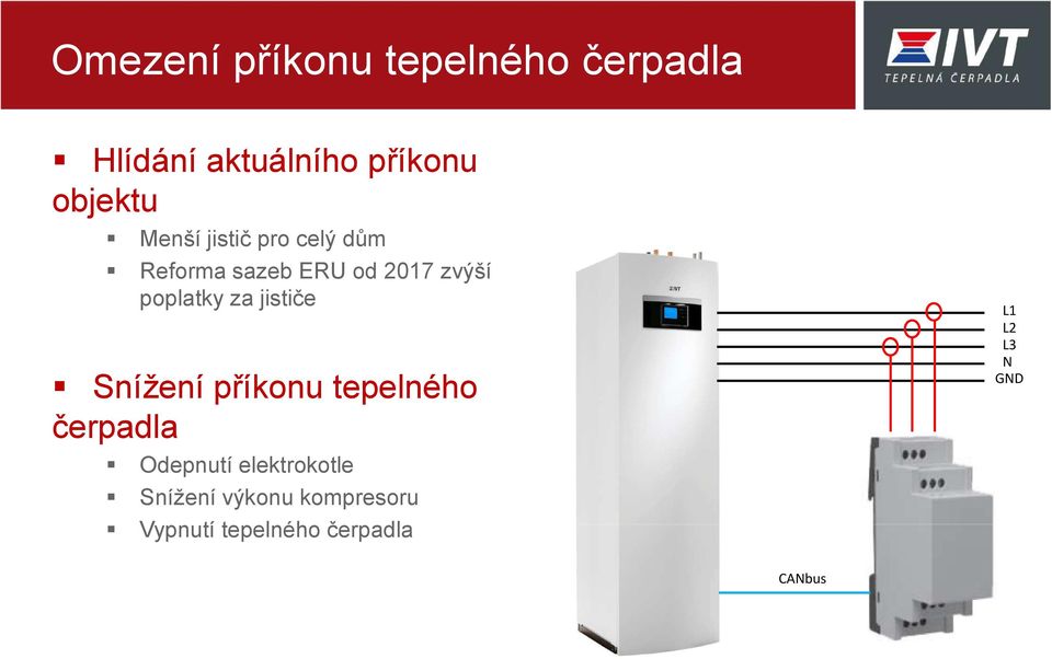 jističe Snížení příkonu tepelného čerpadla Odepnutí elektrokotle